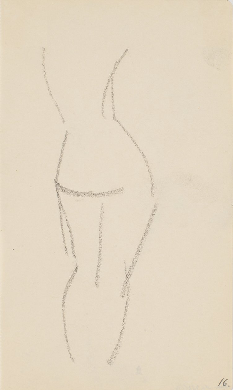 Modelo em pé, visto por trás de Karl Isakson