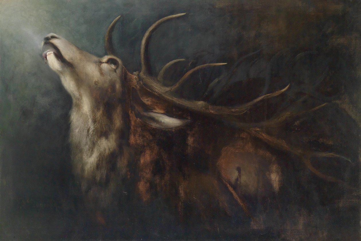 Veado moribundo de Karl Wilhelm Diefenbach