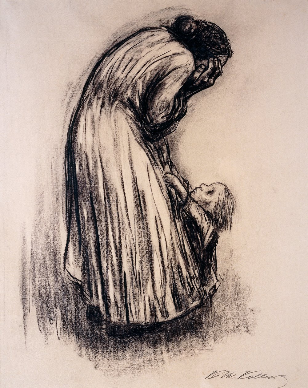 Mulher desesperada com criança, de Käthe Kollwitz