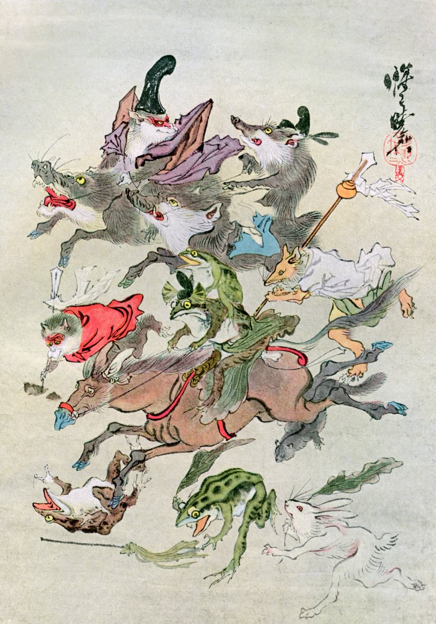 Animais de caça, 1898. de Kawanabe Kyosai