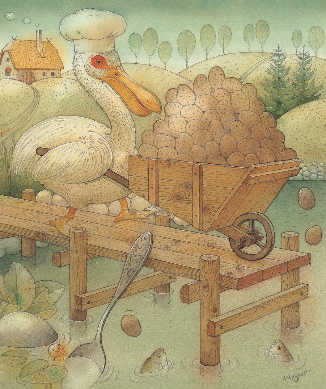 Pelicano, 2005 (wc no papel) de Kestutis Kasparavicius