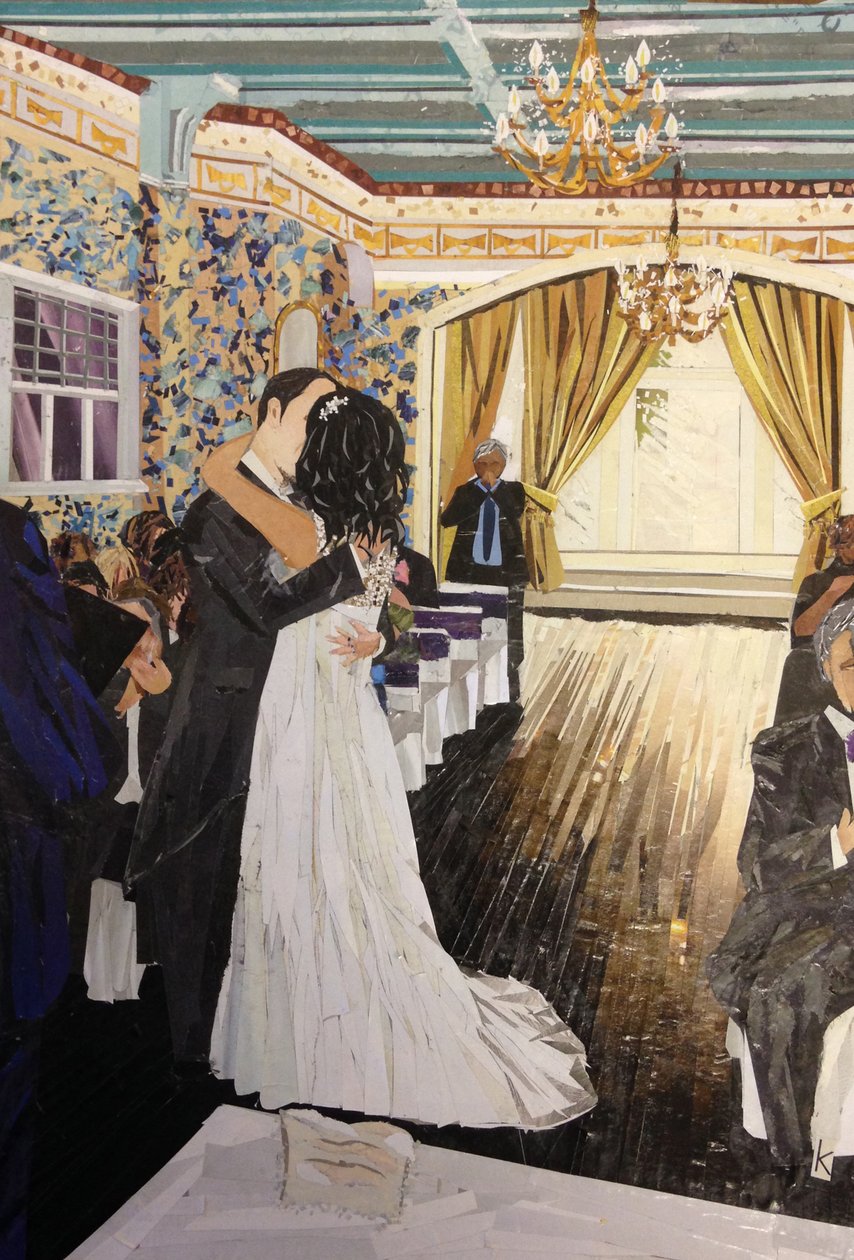 Dia do casamento de Kirstie Adamson