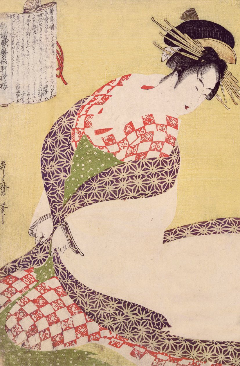 Ajoelhamento da cortesã de Kitagawa Utamaro