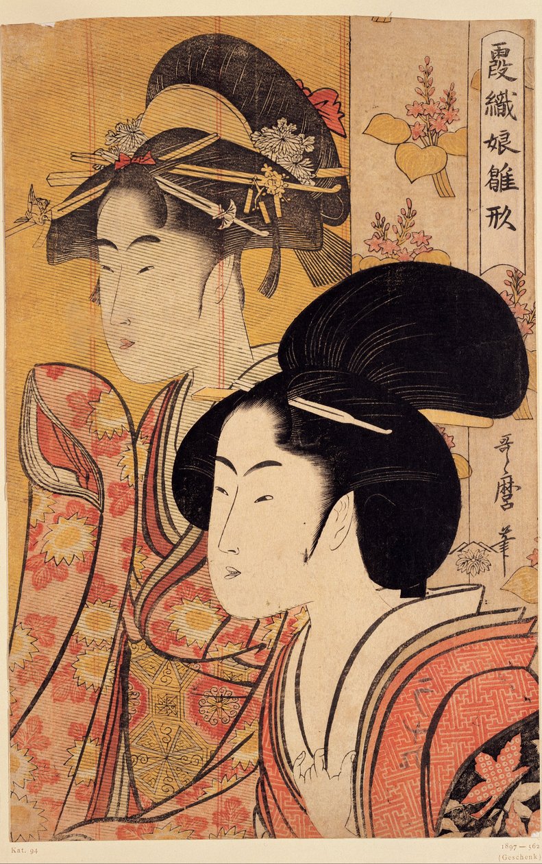 Duas belezas com bambu de Kitagawa Utamaro
