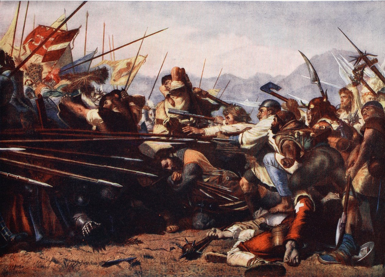 A Batalha de Sempach, 1386 de Konrad Grob