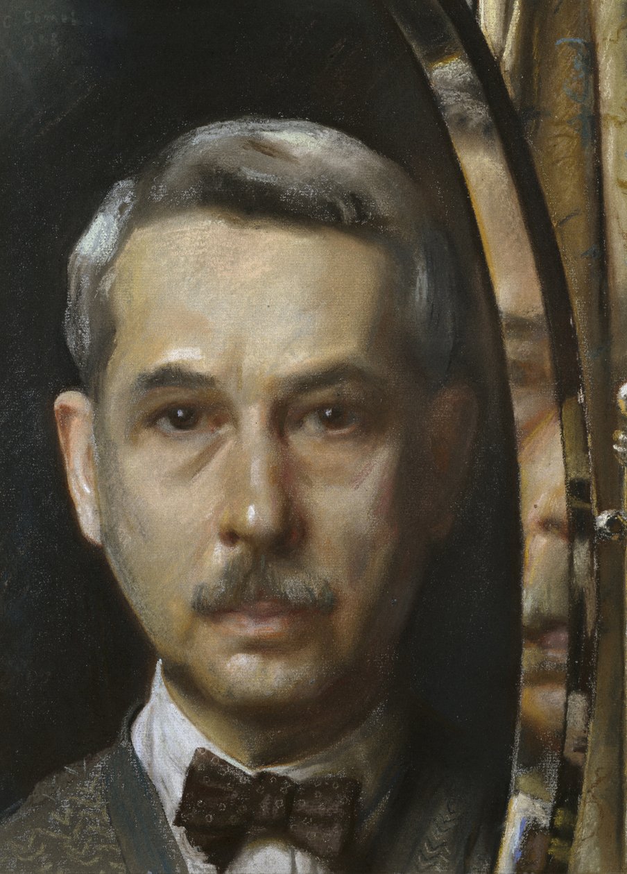 Auto-retrato em um espelho, 1928 (Pastel no papel) de Konstantin Andreevic Somov