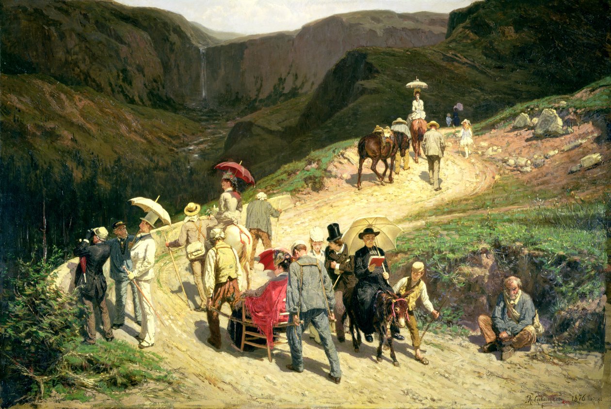 Viajantes em Auvergne, 1876 de Konstantin Apollonovich Savitsky