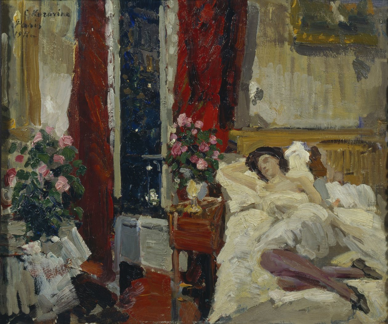 No quarto de Konstantin Alekseevich Korovin