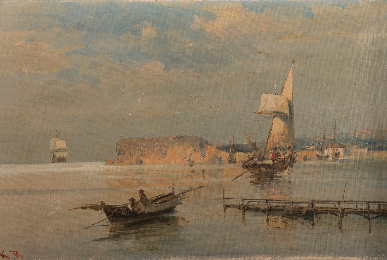 Barcos em um porto de Konstantinos Volanakis