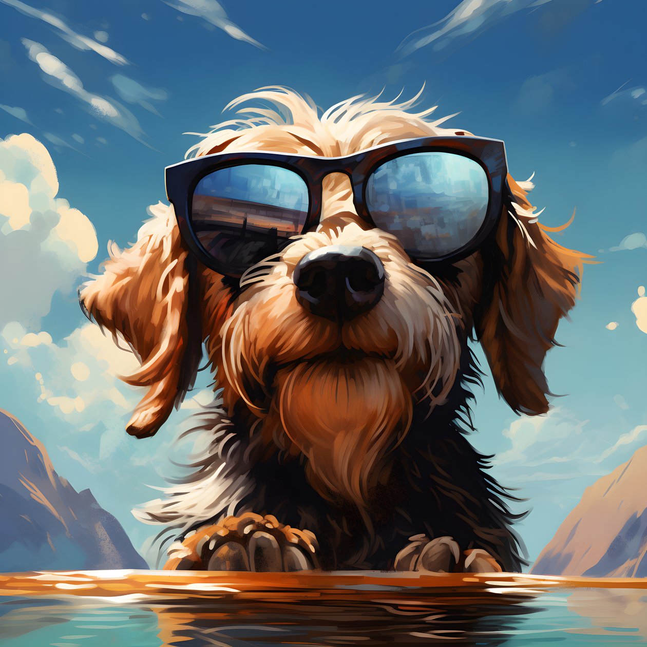 Hund, Cartoon, Sonnenbrille 1 de Kurt Heppke