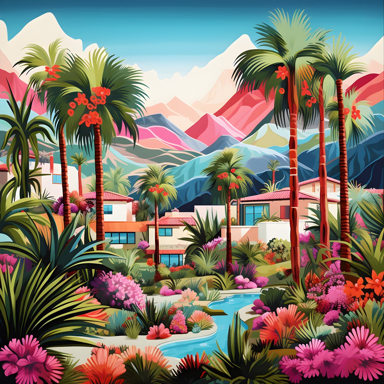 ilustração pormenorizada de Palm Springs 3 de Kurt Heppke