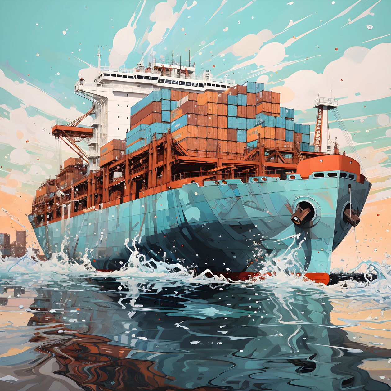 um grande navio na água 4 de Kurt Heppke
