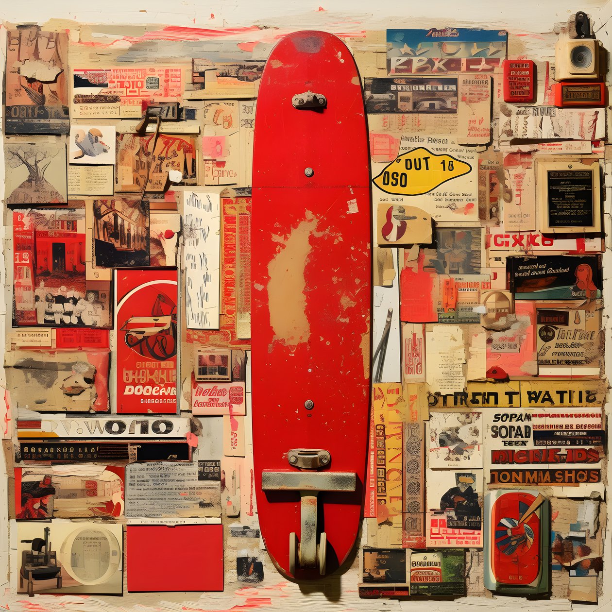 rote Collage, Skateboards 2 de Kurt Heppke