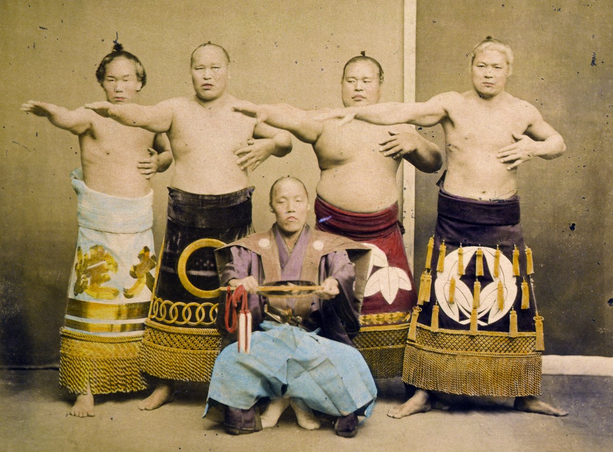 Lutadores de sumô, c.1877 de Kusakabe Kimbei