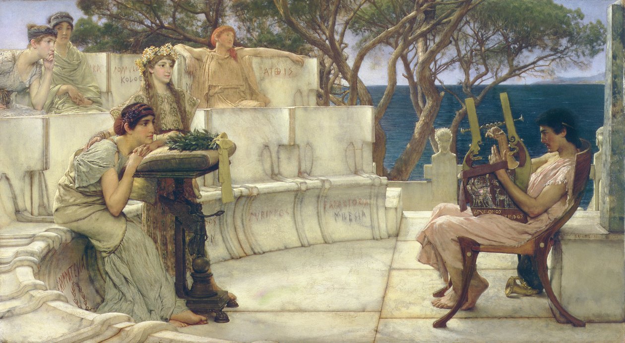 Safo e Alcaeu, 1881 de Lawrence Alma Tadema