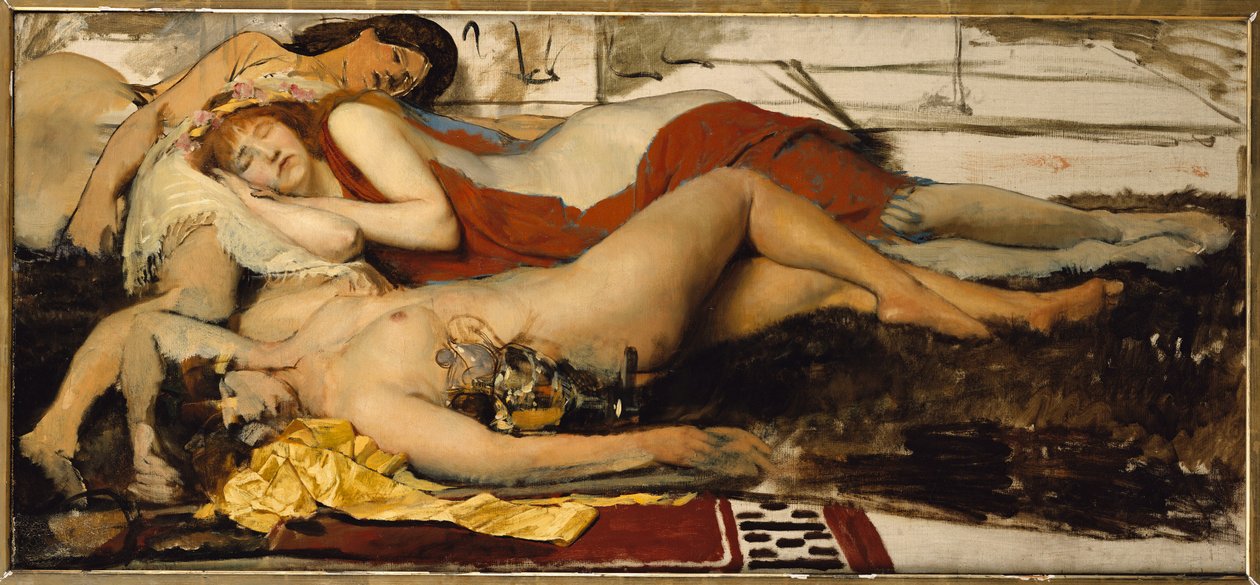Maenides exausto, c.1873-74 de Lawrence Alma Tadema
