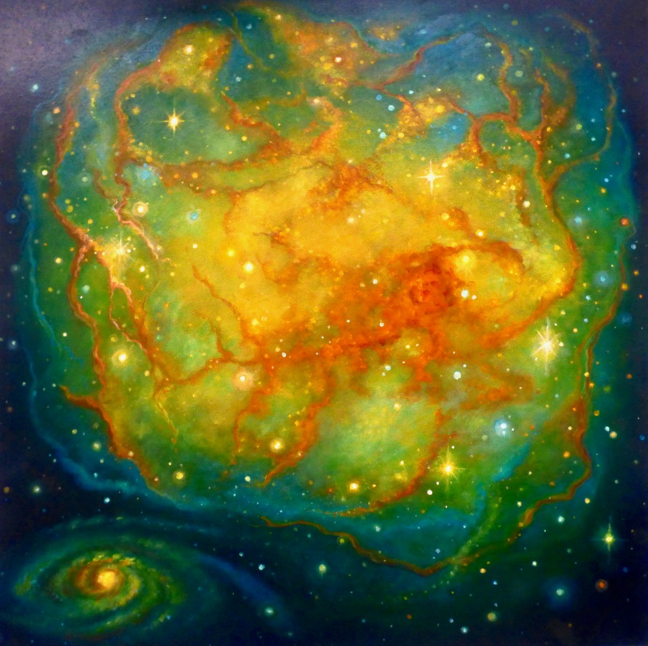 Nebula Emarald, 2023 (óleo sobre tela) de Lee Campbell