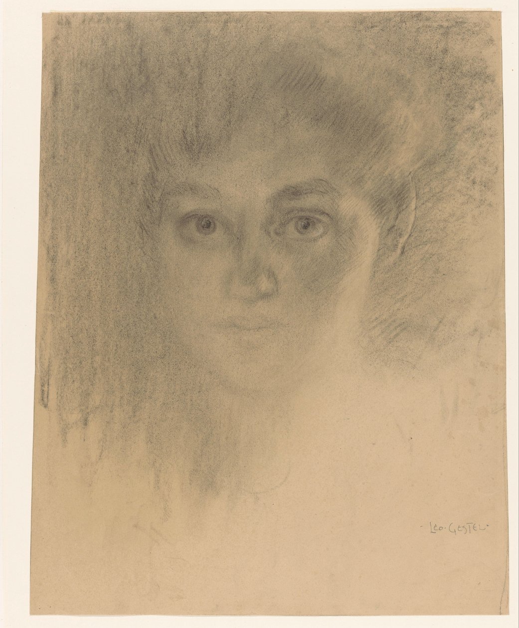 Rosto de uma mulher de Leo Gestel (signed by artist)