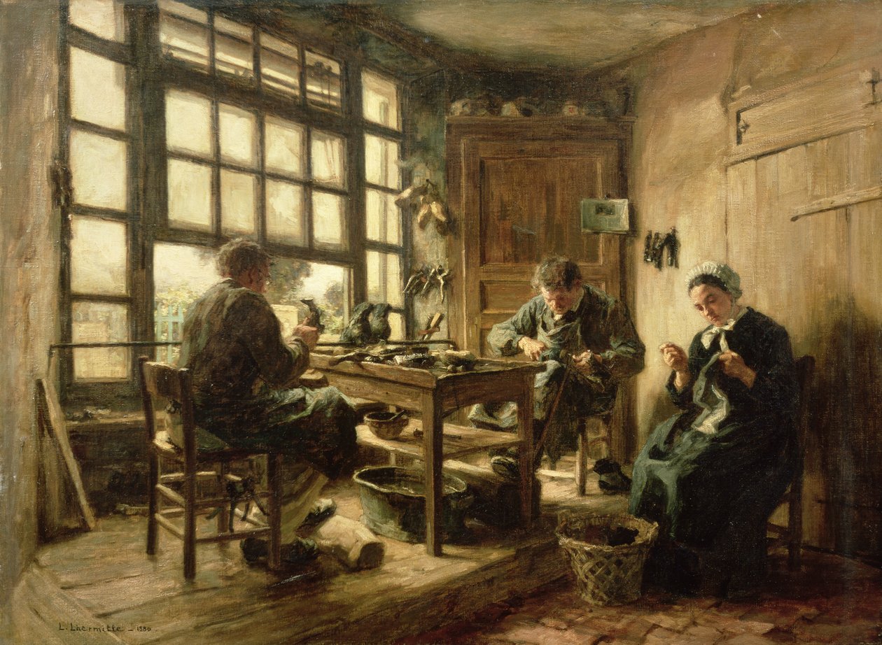 Os sapateiros, 1880 de Leon Augustin Lhermitte