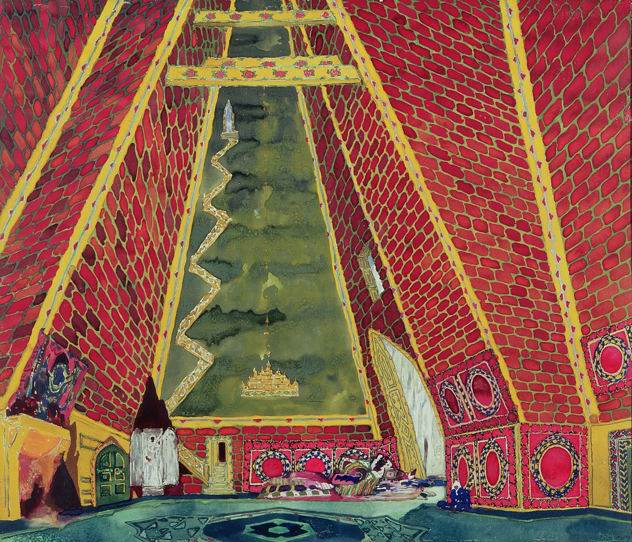 Cenário para &39;Thamar&39;, 1912 de Leon Bakst