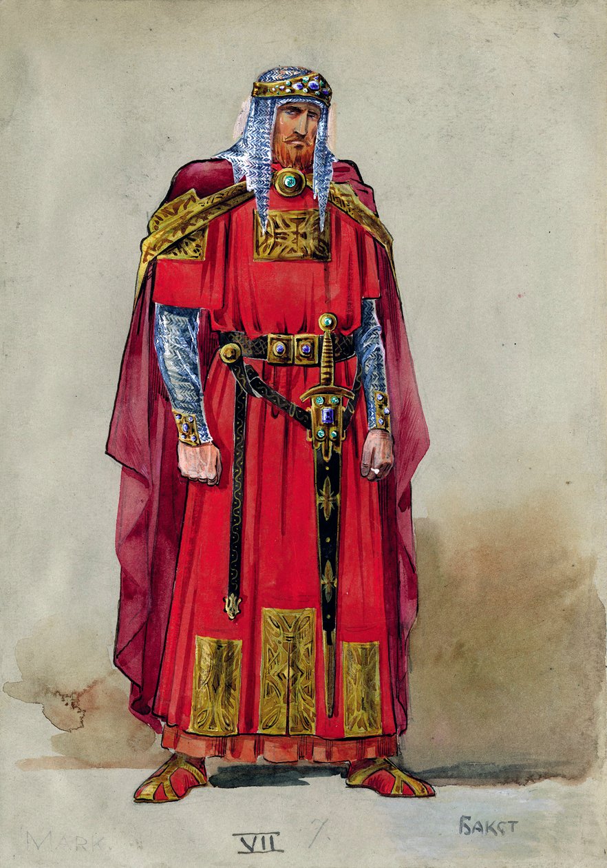 Príncipe medieval. Figurino de Leon Bakst