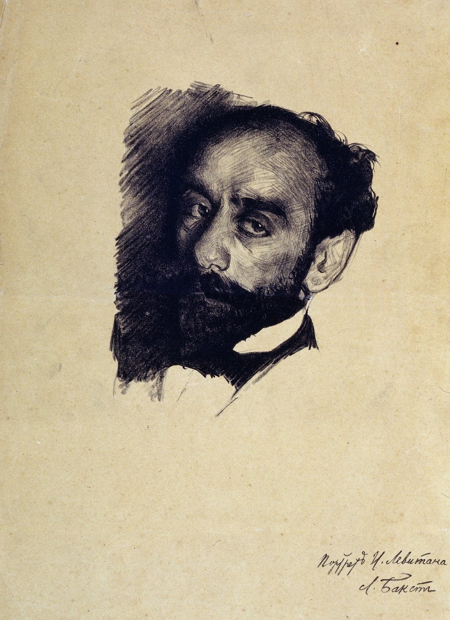 Retrato do artista Isaac Levitan de Leon Bakst