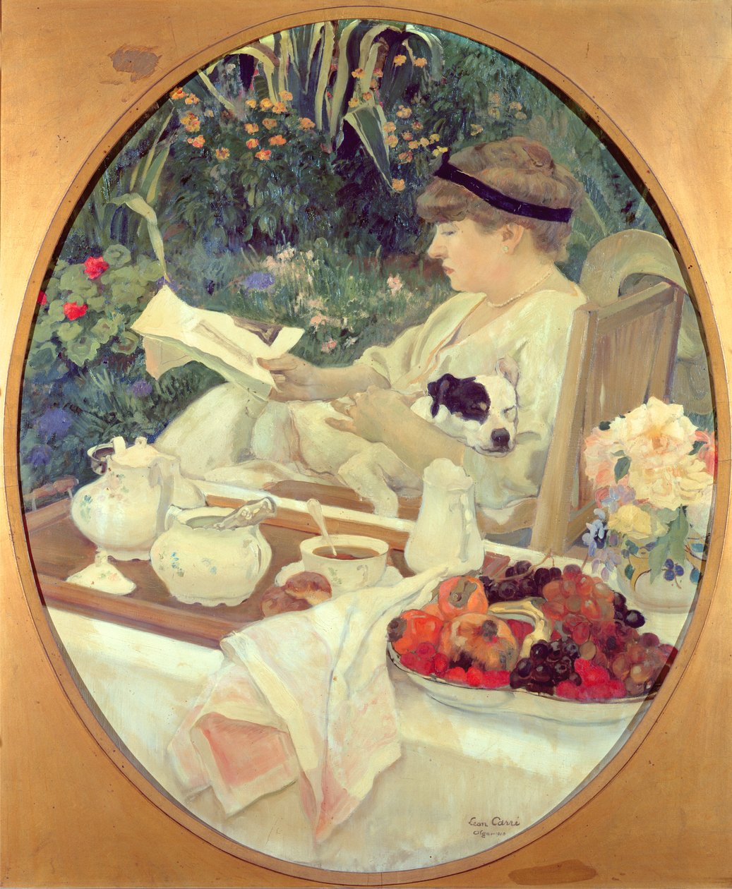 Chá no jardim, 1910 de Leon Georges Carre