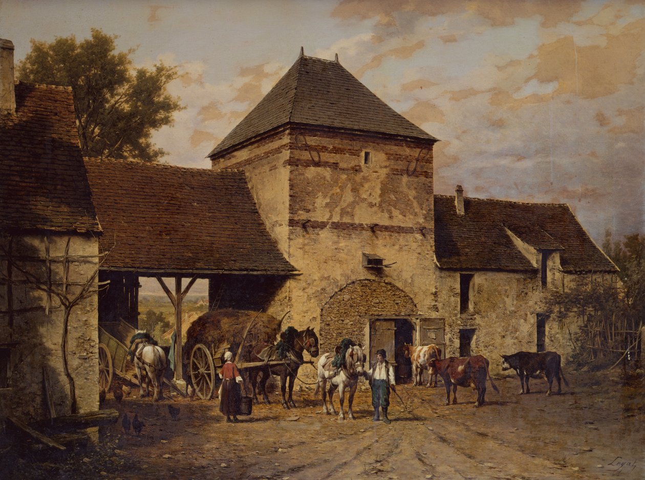 The Farmyard (óleo sobre tela) de Leon Legat