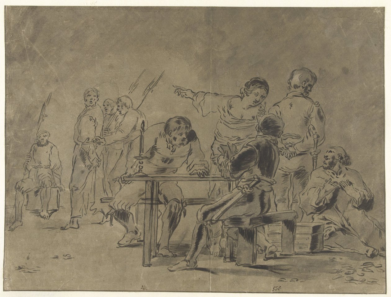Pedro nega a Cristo de Leonaert Bramer