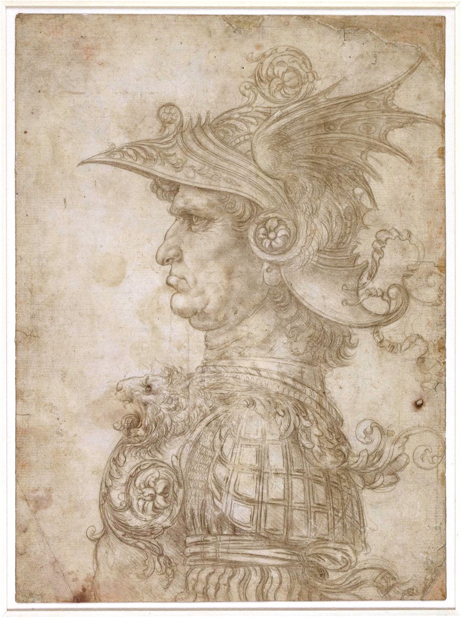 Busto de um guerreiro de Leonardo da Vinci
