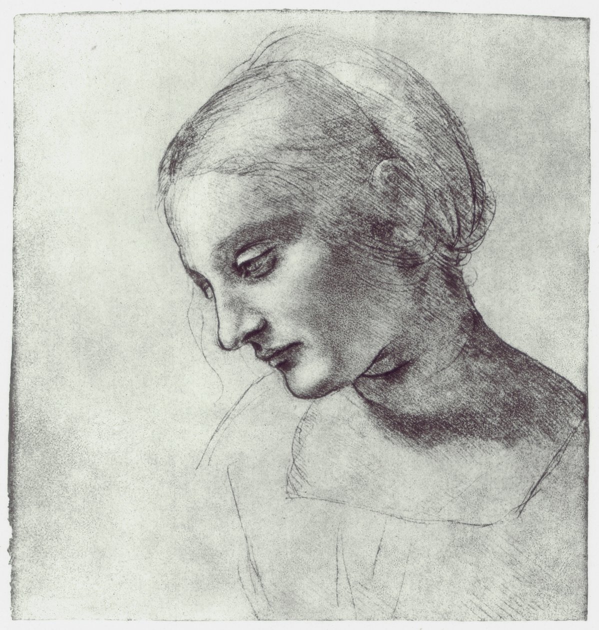 A cabeça de uma Madonna, c1484-1486 de Leonardo da Vinci