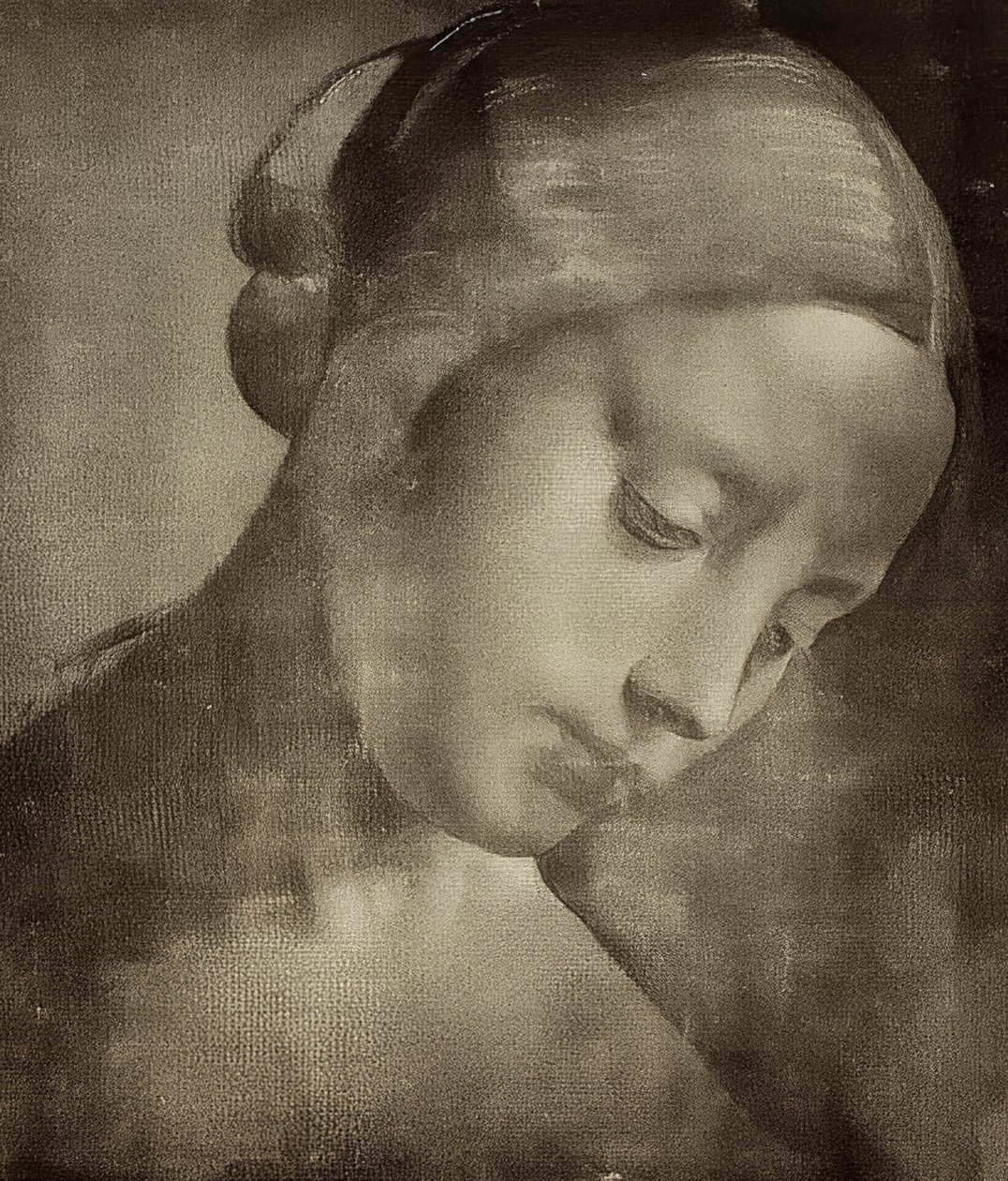 Cabeça feminina Aprox. 1470-1519 de Leonardo da Vinci