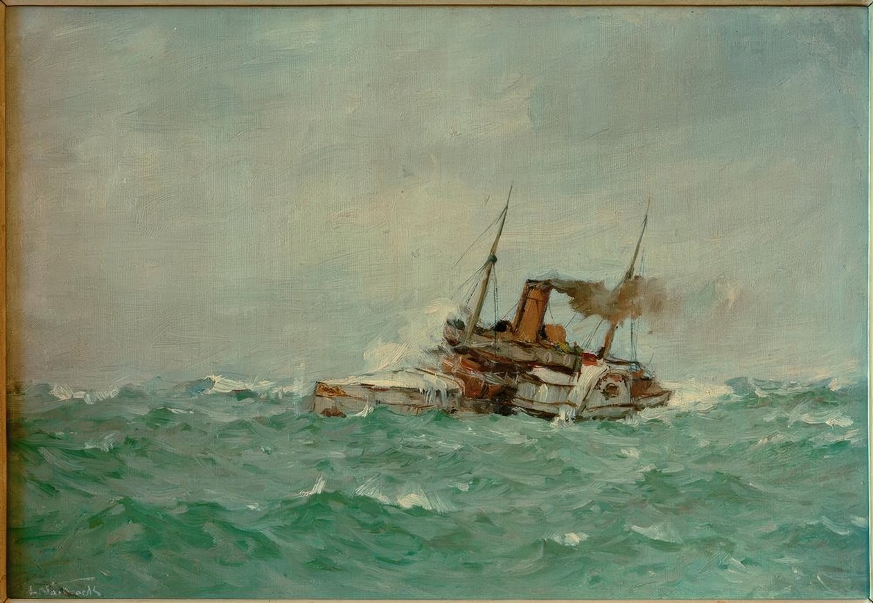 Navio de remo no mar agitado de Leonhard Sandrock