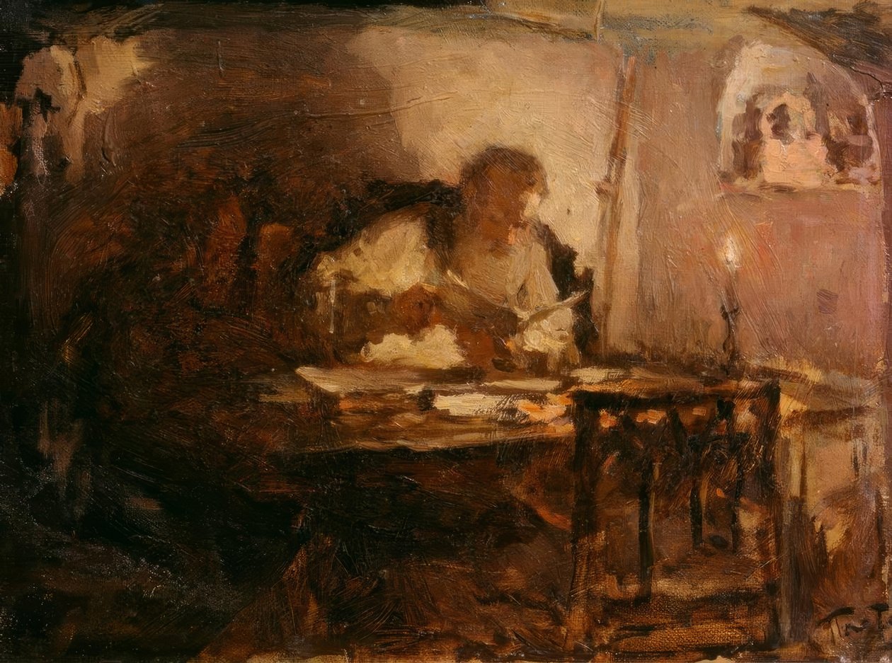 Leo Tolstoi em seu estudo de Leonid Osipovic Pasternak