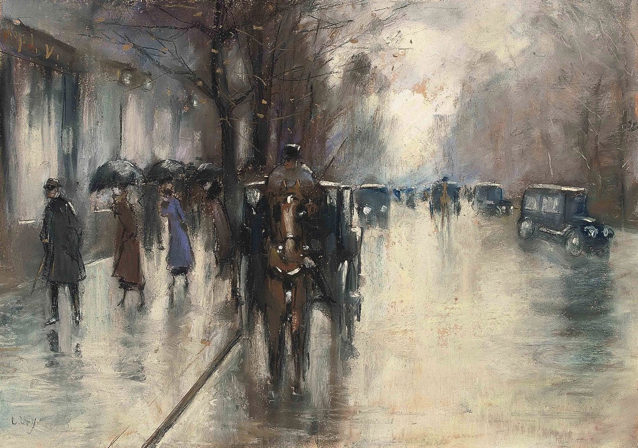 Sob as tílias na chuva de Lesser Ury