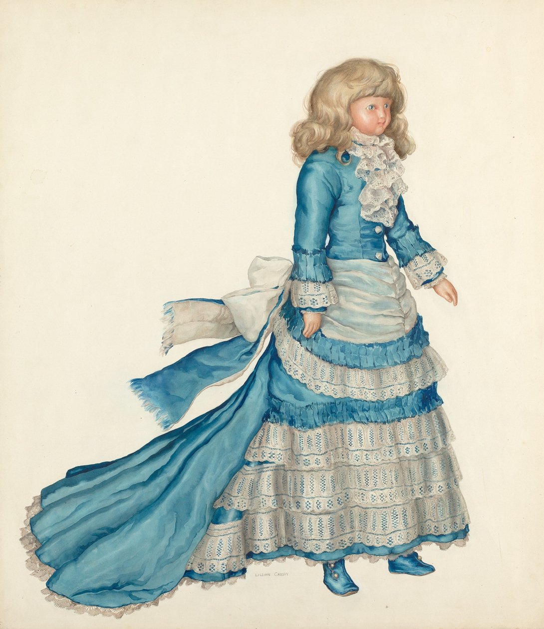 Boneca de vestido azul de Lillian Causey