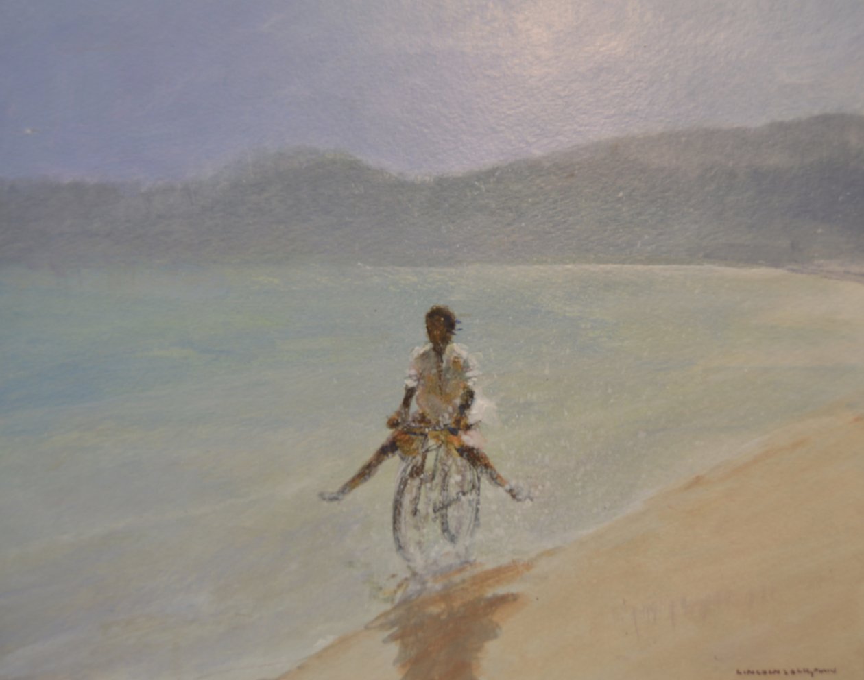 Menino em uma bicicleta de Lincoln Seligman