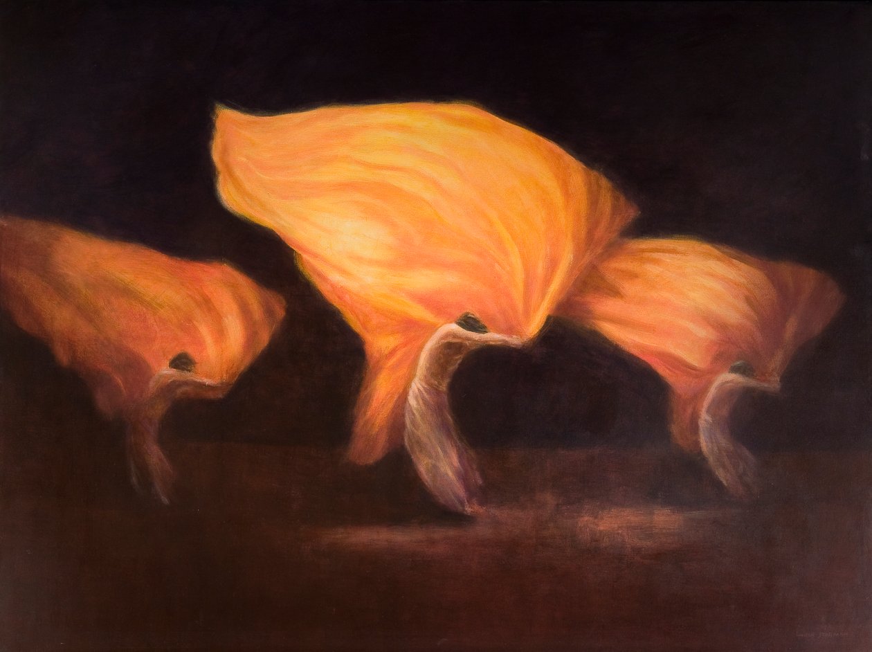 Dançarinos Chineses, 2010 (acrílico sobre tela) de Lincoln Seligman