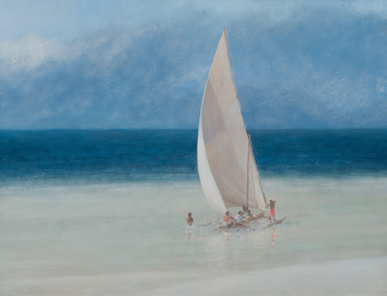 Pescadores, Kilifi, 2012 (acrílico sobre tela) de Lincoln Seligman