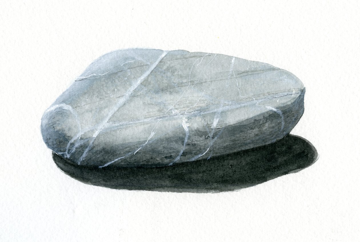 Pedra (acrílico sobre papel) de Lincoln Seligman