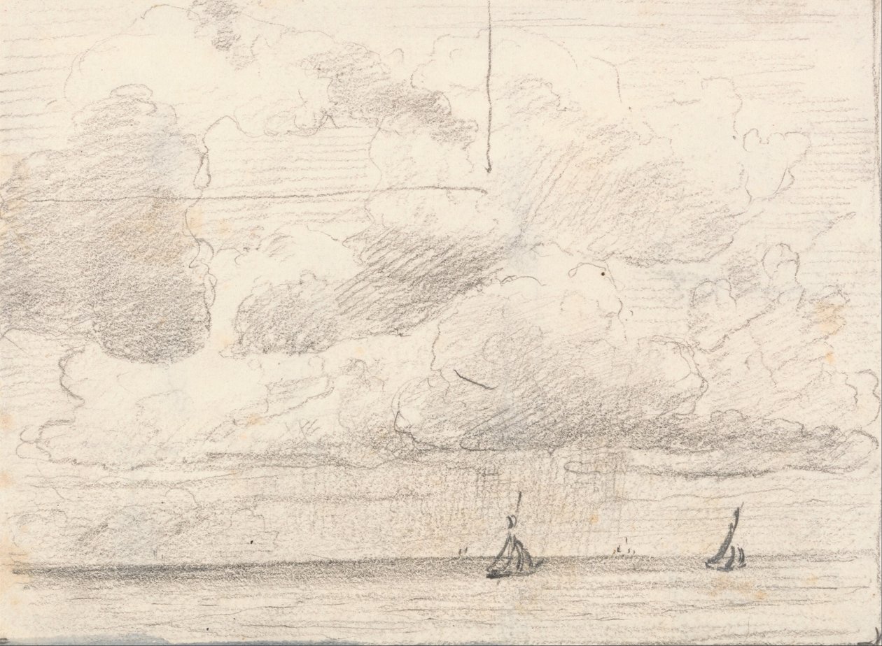 Um squall; para-Staffage de Lionel Constable