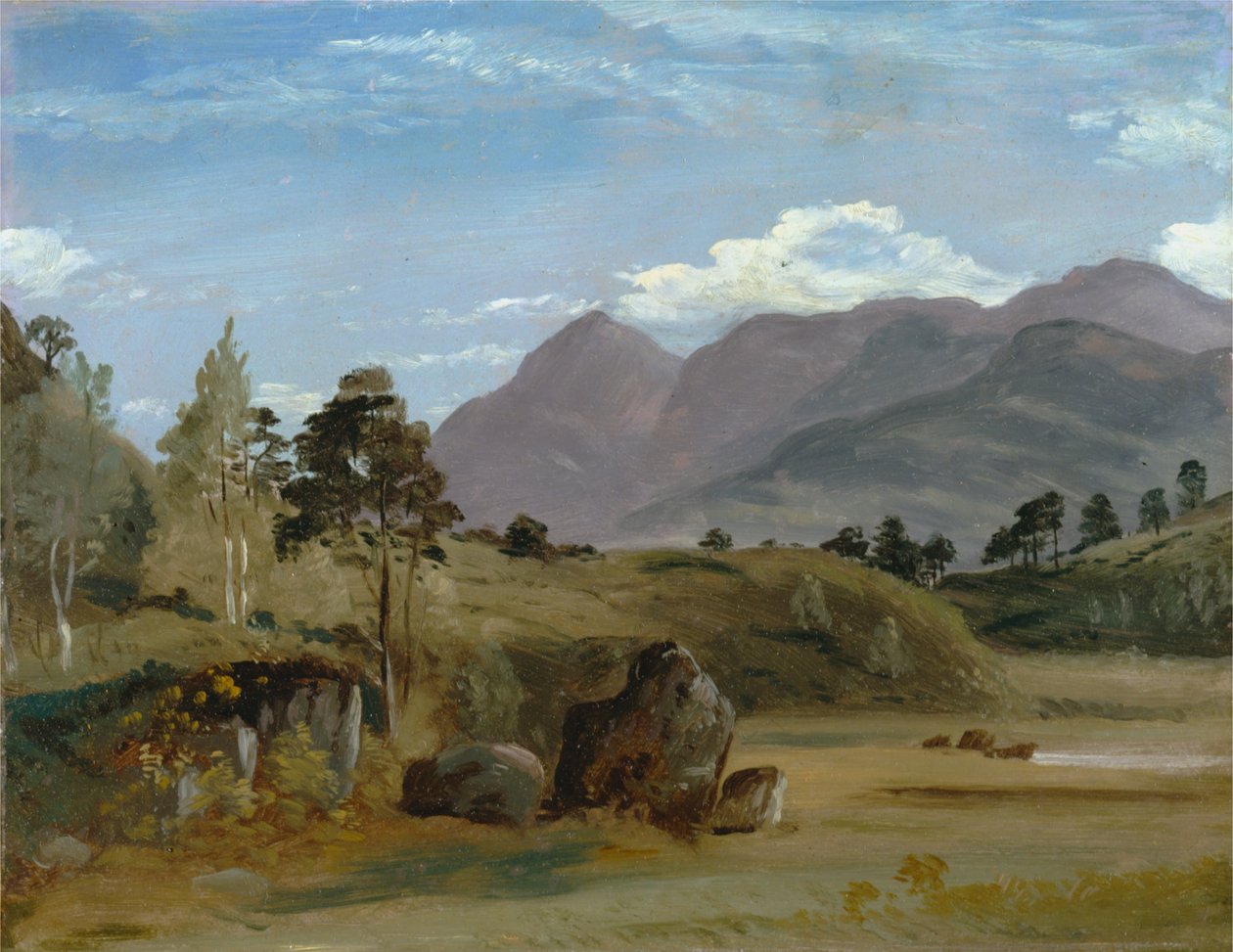 Paisagem de montanha, possivelmente no Lake District de Lionel Constable