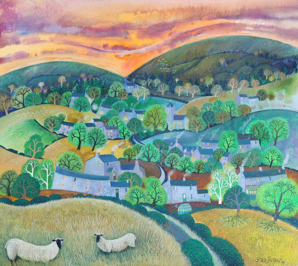 Twilight; 2016; (tintas acrílicas sobre papel) de Lisa Graa Jensen