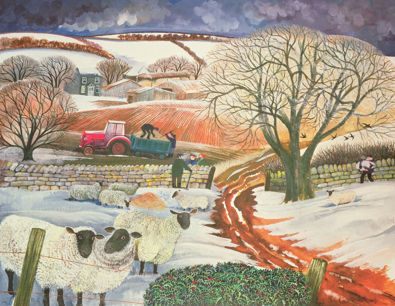Winter Woolies (wc e guache sobre papel) de Lisa Graa Jensen