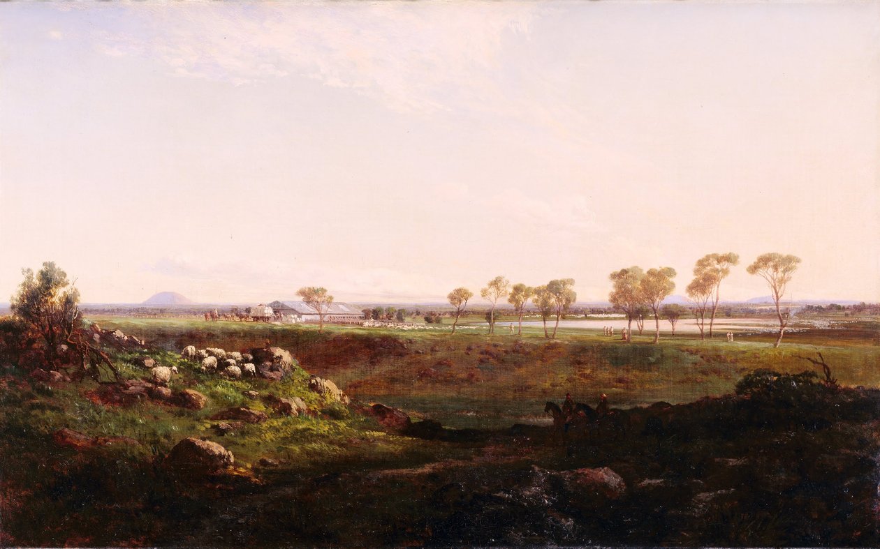 Mount Fyans woolshed de Louis Buvelot