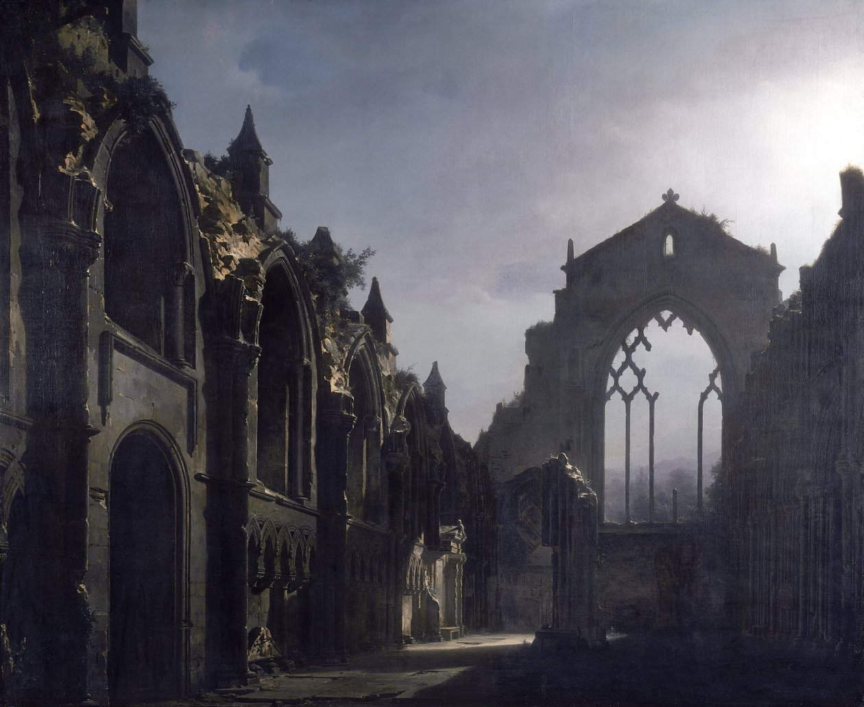 Ruínas da Capela de Holyrood de Louis Jacques Mande Daguerre