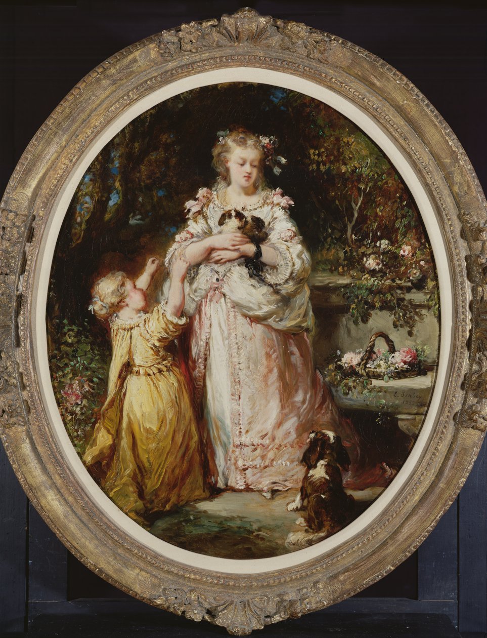 A Nova Ninhada, 1852 (oval) de Eugene Isabey