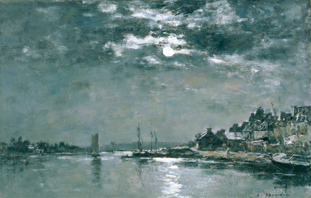 Seascape ao luar de Eugene Louis Boudin
