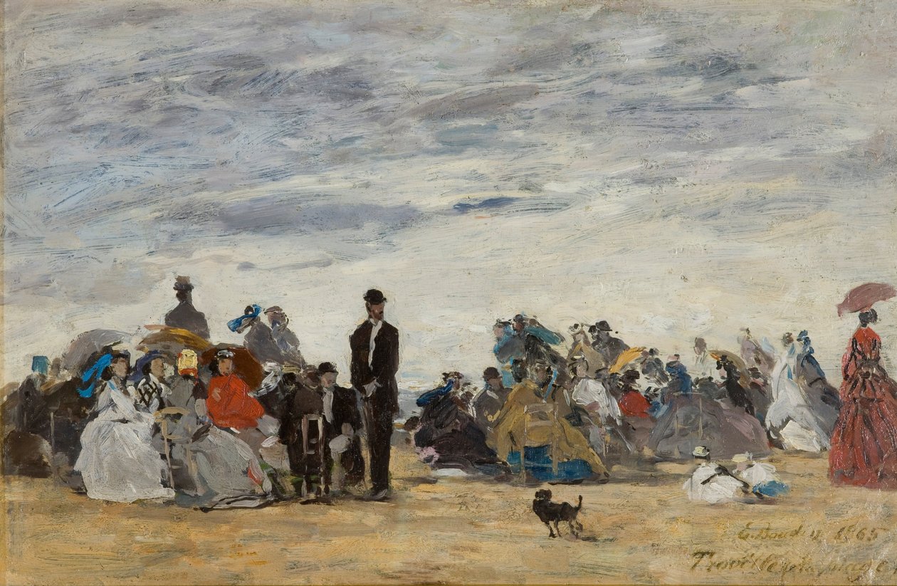 A praia em Trouville de Eugene Louis Boudin