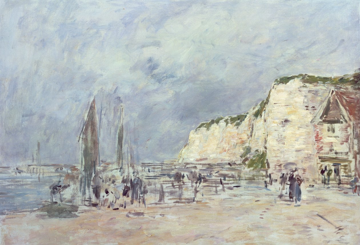 Os penhascos em Dieppe e o &39;Petit Paris&39; de Eugene Louis Boudin